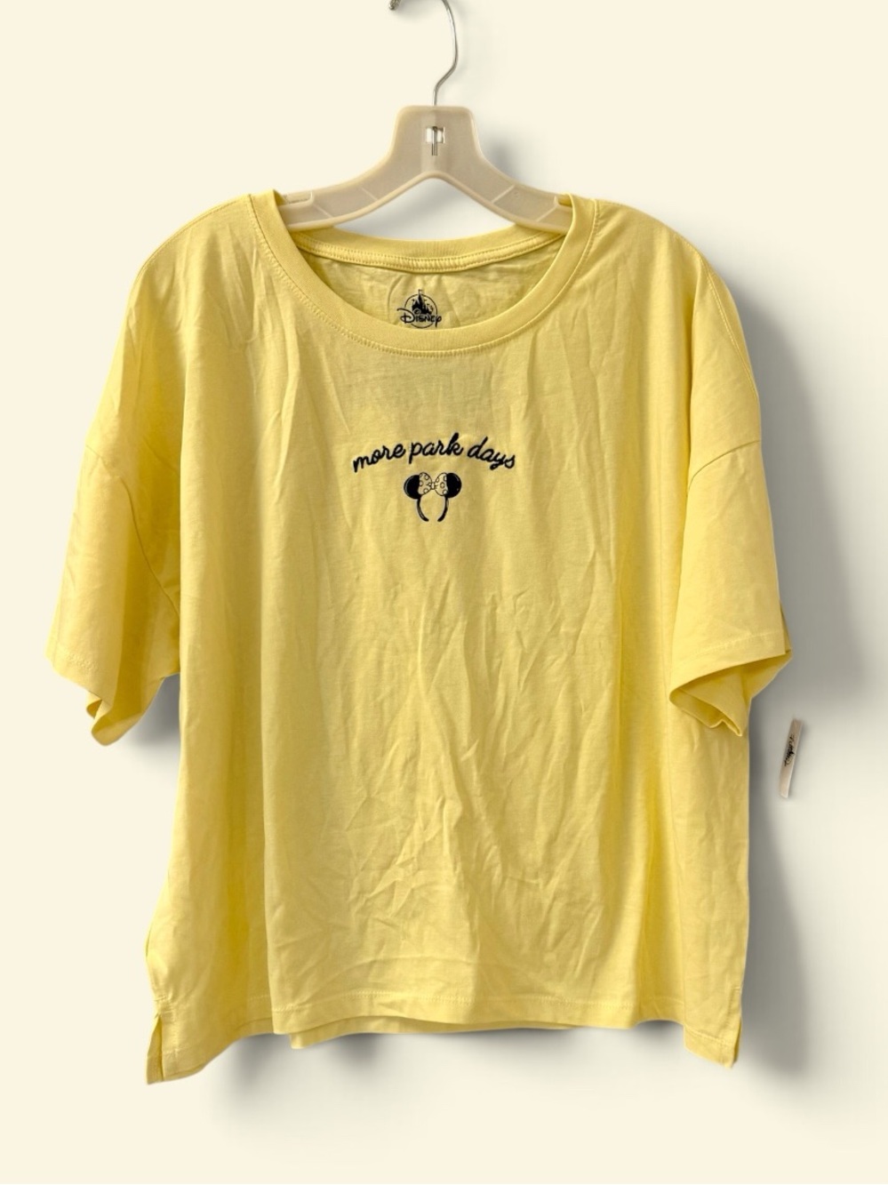 Women’s Disney ’More Park Days’ Yellow Crop Top - Size L - NWT